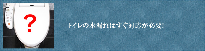 トイレの水漏れは何が原因?