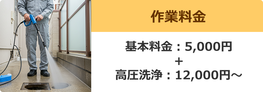 基本料金：5,000円+高圧洗浄：12,000円〜