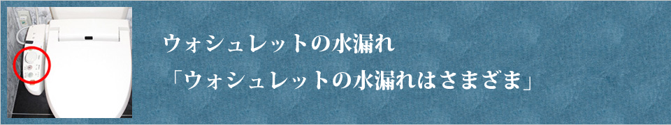 ウォシュレットの水漏れをご自身で確認し対処する方法